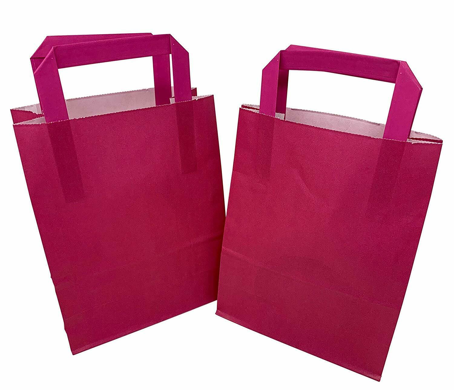 Brown Kraft Paper SOS Carrier Bags With Flat Handles Medium 8.5" x 10" x 4.3"*