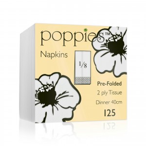 poppies 8 fold napkin