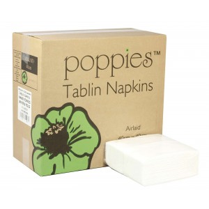 Poppies Tablin Airlaid Luxury White Napkins