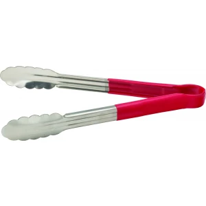 Stainless Steel Serving Tongs 12" (30cm) Red