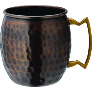 Aged Copper Hammered Round Mug 19oz (54cl)