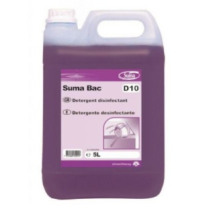 diversey suma bac d10 detergent disinfectant concentrated 2 x 5 litre 24202 pekm500x500ekm